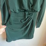 Abercrombie & Fitch  Long-Sleeve Draped Mini Dress Dark Green Photo 12