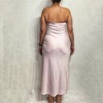 Urban Outfitters  Pink Satin Strapless Midi Dress Sz M Photo 11