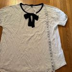J.Crew  Silk Bow Romantic Black & White Tee, Size XL, NWT Photo 2