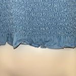 VICI Vintana Smocked Tencel Cropped Straps Tank Top Light Blue- Large Photo 6