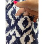 Lilly Pulitzer Duval Linen Short Sleeve Shirt Little Fish Ikat Navy White Small Photo 9