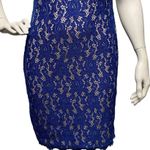 Eliza J Women’s Sz 0 Sleeveless Lace Blue Mini Fitted Sexy Dress Photo 2