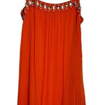 Moulinette Soeurs  Mini Embroidered Jeweled Orange Dress Size 2‎ Photo 0