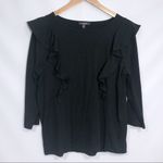 NYDJ Flounce Sleeve Tee Black Size Small Photo 3