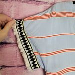 THML  FRINGE SLEEVE STRIPED ABSTRACT KAFTAN DRESS SWIM COVER MEDIUM Photo 3