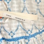 NWT Jonathan Simkhai Stripe Eyelet Gathered Mini Dress Blue Size L Photo 6