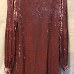 Muche & Muchette Crushed Velvet Pink Dress Sz M/L Keyhole Choker neckline Photo 9