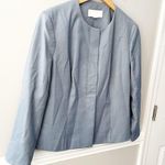 Hugo Boss 100% Virgin Wool Blue Jomana Minidessin Blazer Size 12 Photo 2