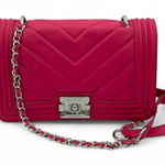 Badgley Mischka Crossbody Bag Hot Pink V Quilt New With Tags Photo 0