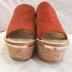 ZARA Burnt Orange Suede Platform Cork Sandals Photo 6