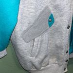 Vintage 90s reversible teal gray purple sweatshirt and windbreaker jacket unisex Size XL Photo 3