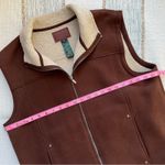 Ralph Lauren Lauren  Brown Shearling Lined Faux Suede Barn Vest Women’s Size XL Photo 7