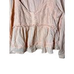 American Eagle  Womens Top Blouse Crop Peach Lace Long Sleeve M‎ Photo 2