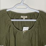 Madewell  tiered-sleeved top in moss green size S Photo 33