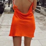 ZARA  Orange Satin‎ Effect Mini Slip Dress Small Photo 0
