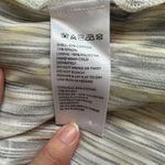 Anthropologie Sheer Chiffon Back Grey Striped Cardigan Sweater - size medium Photo 5