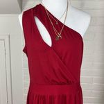 NWT BTFBM Red Stretchy One Shoulder Cut Out Leg Slit Maxi Dress Size L Size L Photo 5