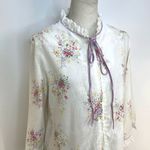 Vintage David Brown Nightgown Floral Printed White House Dress Size M Photo 1