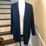 J.Jill Navy Blue Flat Knit Open Cardigan w Hand Pockets Sz XS Photo 7