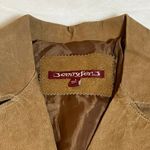 Vintage Jennyfer J 100% Leather Trench Coat Size S Hippie Y2K 70s 80s Bohemian Brown Photo 2