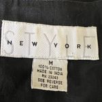 Vintage Vest Womens Medium Black Floral Embroidered V Neck Boho Photo 1