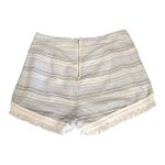 Lulus  Savvy Blue and White Striped White Fringe Along Sides Hem Shorts Medium Photo 3