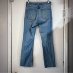 Everlane Straight Leg Jeans Pants Fringe Distr Hem Light Wash 27 High Rise Photo 2