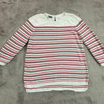 Talbots  Women's Striped Sweater Dress, 3/4 Sleeves, White‎ Red Blue, Size L Photo 0