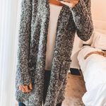 Topshop Grey And Black Marbled Long Cardigan  Photo 0