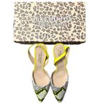 Nicky Hilton x French Sole Slingback Heels Serpent Yellow Snake Size 10 Photo 3