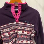 Lands End soft cozy pink purple 1/4 snap fleece pullover pockets Size undefined Photo 7