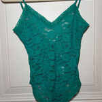Anthropologie NWT  Green Lace Bodysuit XS‎ Photo 0