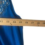 Boston Proper  Y2k Women's Size‎ XS Blue Beaded Jeweled Babydoll Going Out Top Photo 7