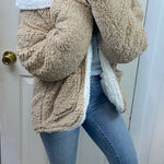Love Tree Tan Reversible Sherpa Jacket Photo 0