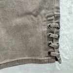 Chico's Chico’s Perfect Stretch Girlfriend Slim Leg Ankle Jeans Taupe with Lace Up Hem Photo 3