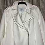 Cupcakes and Cashmere NWT  White Studded Asymmetrical Zip Bomber Jacket Size Medium Photo 3