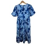 Sugar Lips  Skyline Floral Papillon‎ Puff Sleeve Midi Dress Size XS Blue Cottage Photo 5