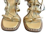Ulla Johnson  Cora High Heel Ankle Strap Sandals Seashell Leather Size 40 9.5 Photo 4