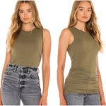n:philanthropy Revolve  Buenos Tank Top Olive Green Ruched Side Crewneck XS NWT Photo 1