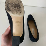 Liz Claiborne women’s black suede leather soles chunky heel shoes — size 6 Photo 4