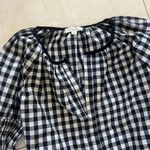 Cotton Bleu Black/White Gingham Dress Sz Small Black Photo 3