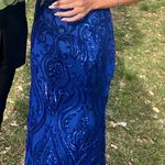 Dillard's Navy Blue Prom Dress Photo 4