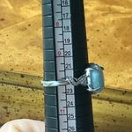 Natural Larimar Moissanite Sterling Silver Ring Size 10 Photo 6