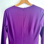David Meister NWT  Eggplant  Ruched v-neck Longsleeve Cocktail Dress Size 2 Photo 6