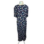 Sag Harbor Navy Blue Kitchen Utensils Novelty Print Midi Dress Womens 24W VTG Photo 1