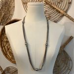 Y2K GL Paris Silver Mesh Rhinestone Bead Necklace Vintage Guy Laroche Style Photo 1