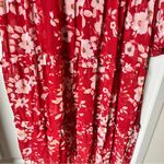Red floral long sleeve midi dress Size XL Photo 8