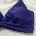 Athleta Women’s Bikini Top Size 32D or 32DD Blue Halter Tie Neck Underwire Photo 3