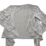 Cupcakes And Cashmere Cardigan Womens Medium Grey Stripe Open Sweater Gray Photo 1