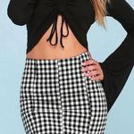 Free People  Modern Femme Novelty Black and White Gingham Mini Skirt Size 4 Photo 0